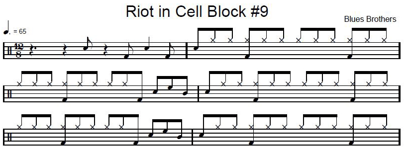 Drum-bladmuziek Riot in Cell Block Number 9